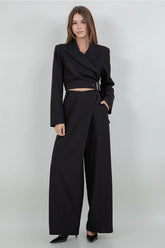 Wrap Detail Wide Pants